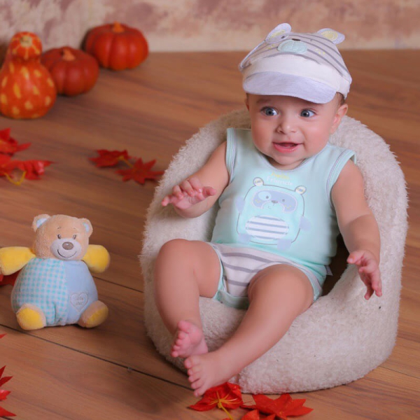 کلاه نقابدار نوزادی پسرانه طرح خرس کوچولو دانالو Danaloo Tiny Bear