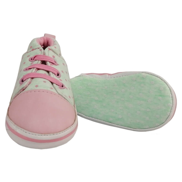 کفش نوزادی دخترانه طرح آل استار خالدار سبز-صورتی کوکالو Cocalo